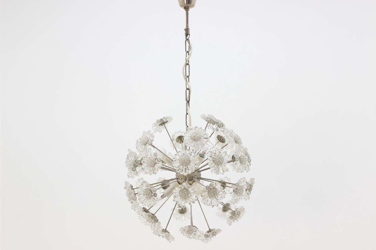 Unique Pair Of Two Emil Stejnar Style Sputnik / Dandelion Chandeliers, 1970s photo 3920.0
