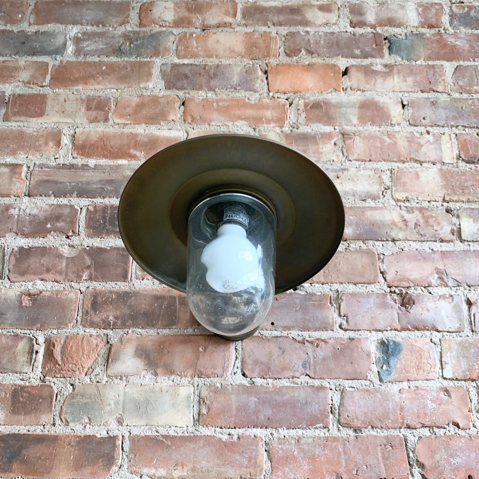 Contemporary Aged Brass 45º Swan Neck Shaded Wall Light photo furniture