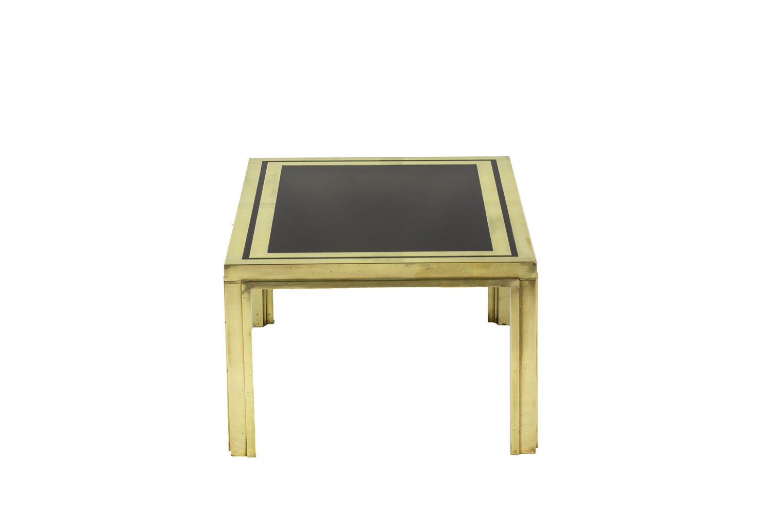Maison Iiwans, Pair Of End Tables In Gilded Brass, 1970s photo for sale