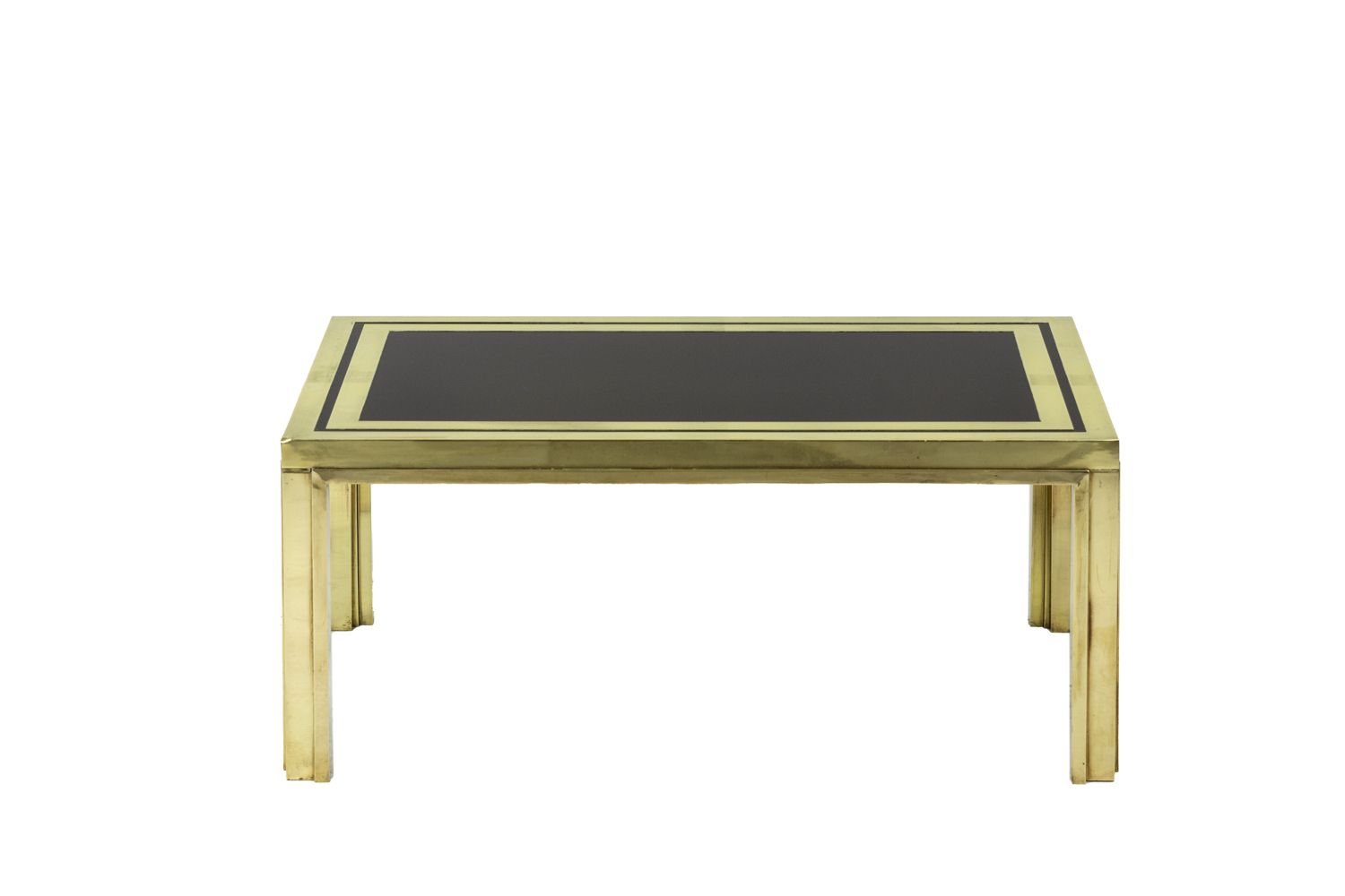 Maison Iiwans, Pair Of End Tables In Gilded Brass, 1970s photo Furniture