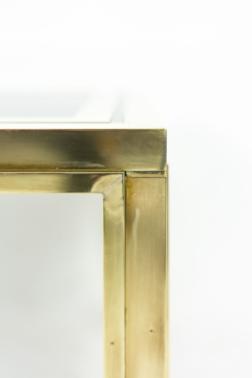 Maison Iiwans, Pair Of End Tables In Gilded Brass, 1970s photo buy