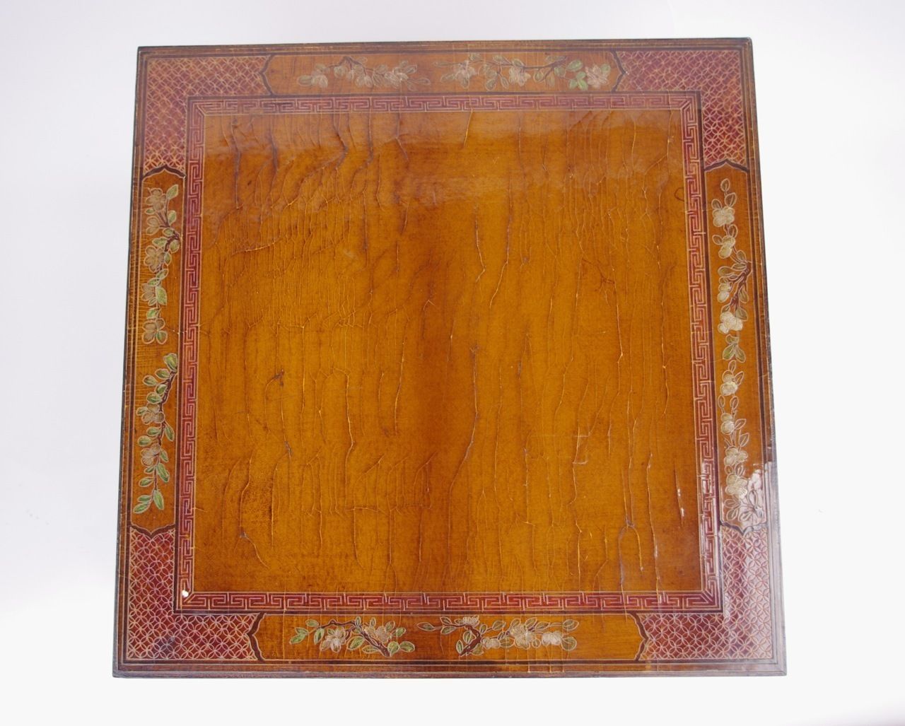 Pair Of Chinese Lacquered Wood End Tables, Circa 1950 photo vintage