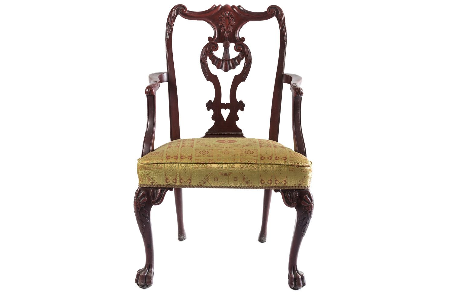 Pair Of Chippendale Style Armchairs In Red Lacquered Wood, Circa 1880 photo furniture