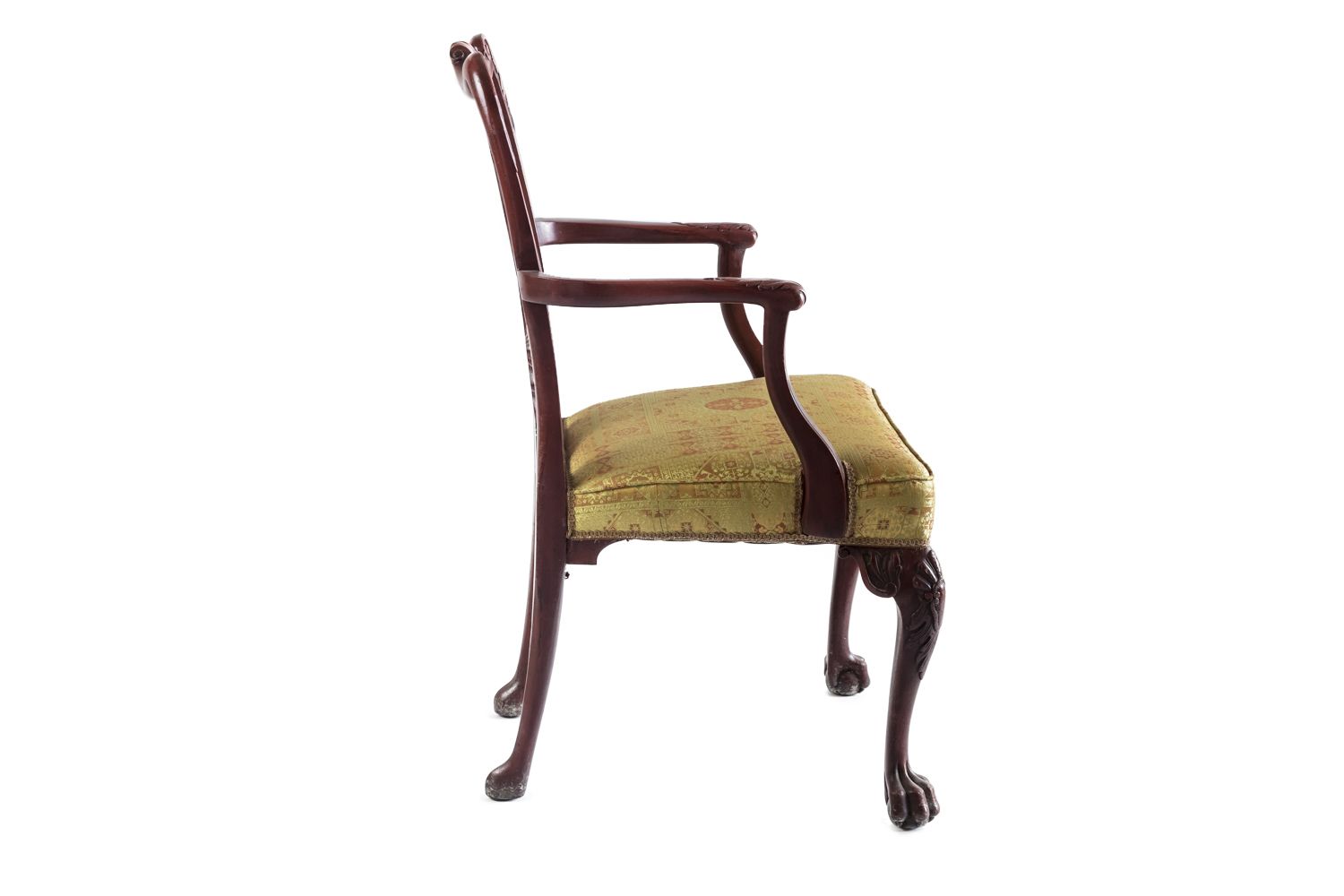 Pair Of Chippendale Style Armchairs In Red Lacquered Wood, Circa 1880 photo Furniture