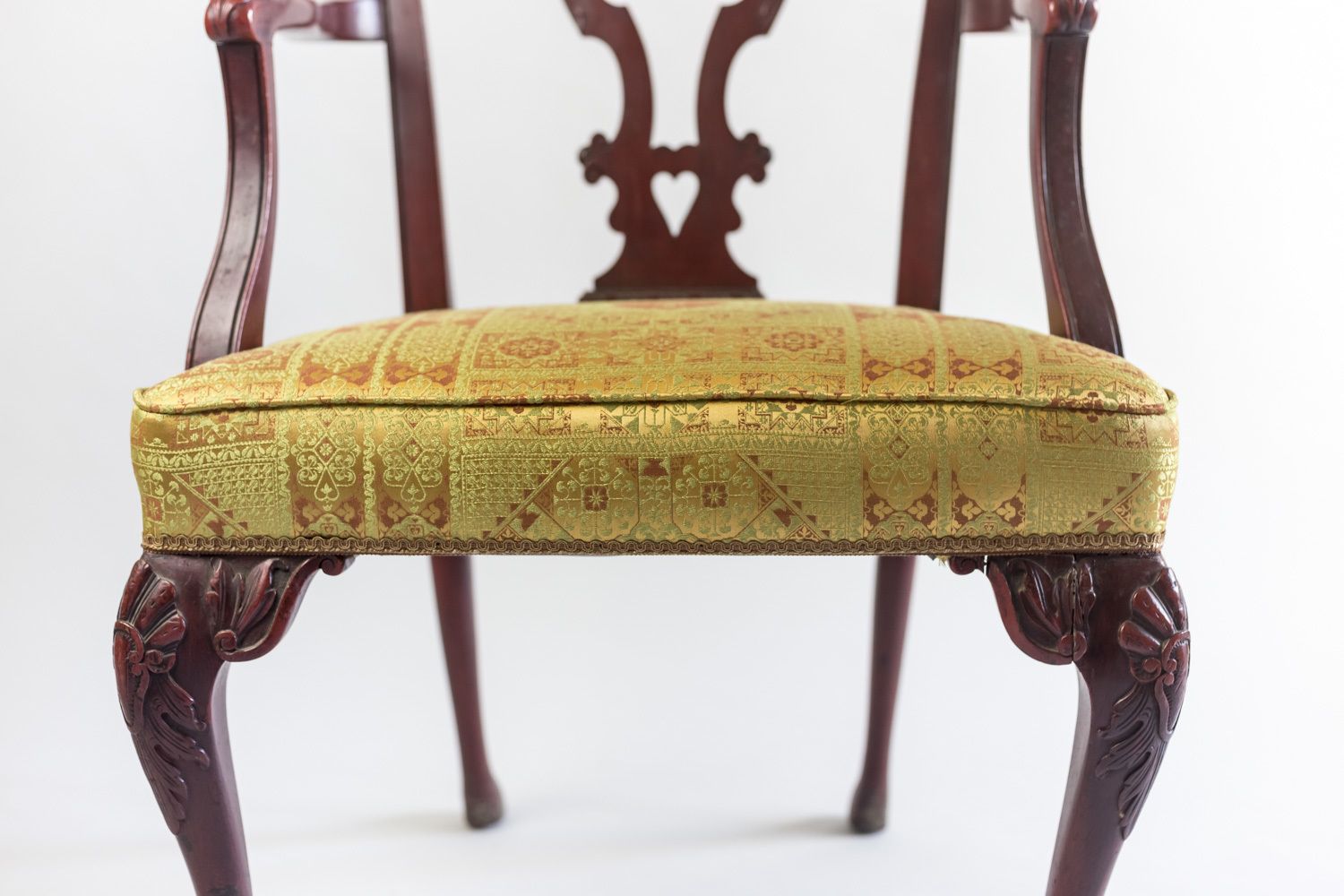photo furniture Pair Of Chippendale Style Armchairs In Red Lacquered Wood, Circa 1880