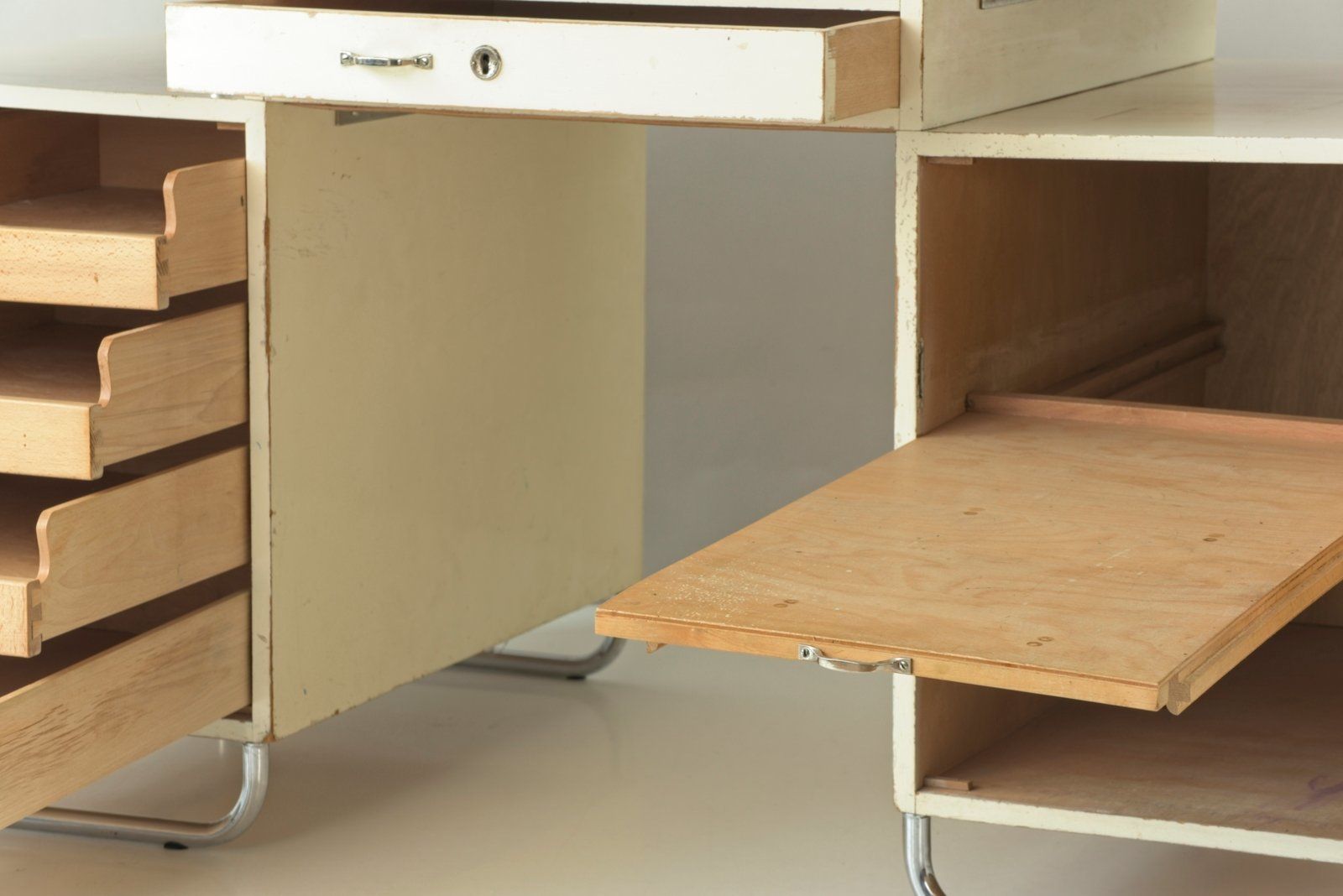 Furniture Large Tubular Steel Desk From Stacrolex, Germany, 1950s photo