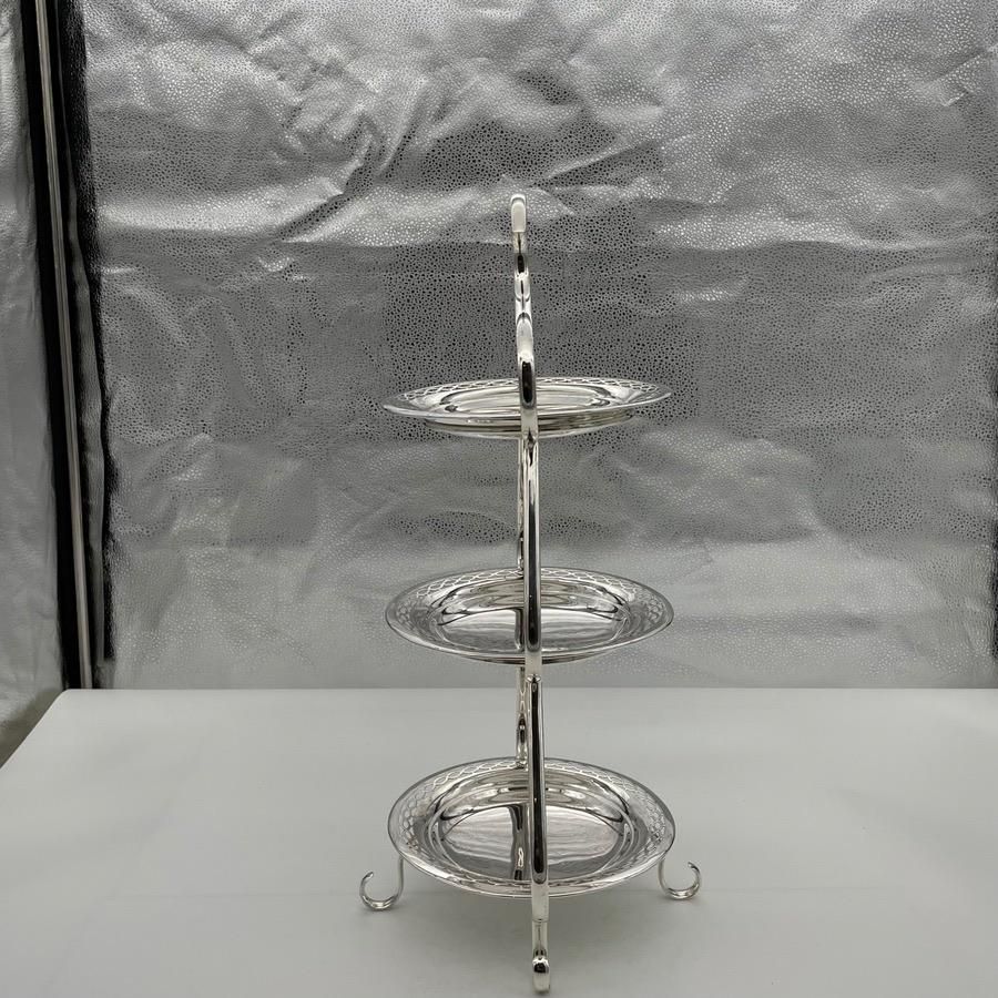 Edwardian Silverplate Three Tier Cake Stand Circa 1900 Fenton Brothers photo Home Decor