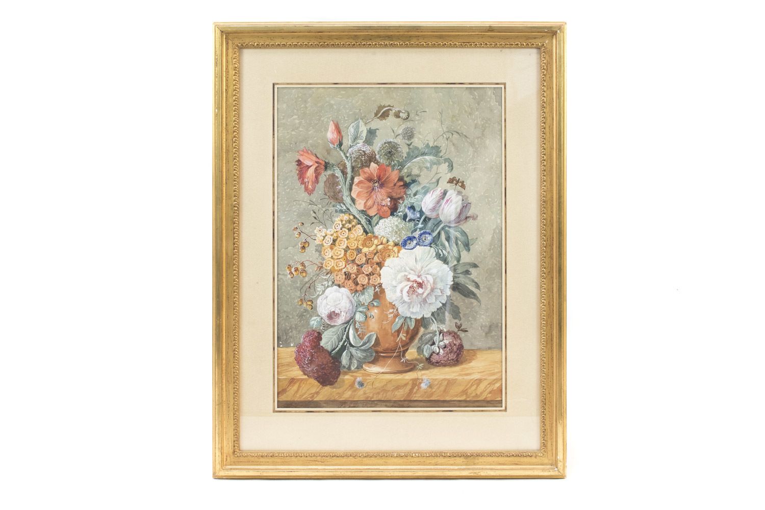 Pair Of Gouaches With Bouquets Of Flowers, Late 19th Century photo furniture