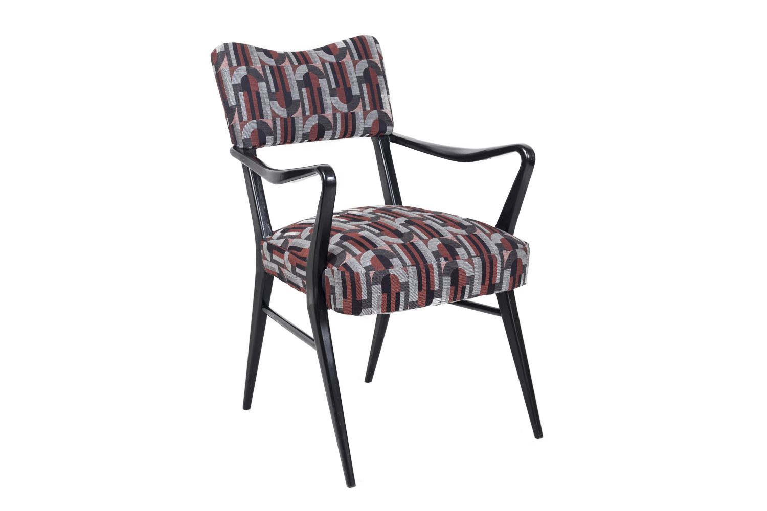 Ico Parisi, Pair Of Black Lacquered Wood Armchairs, 1970s photo furniture