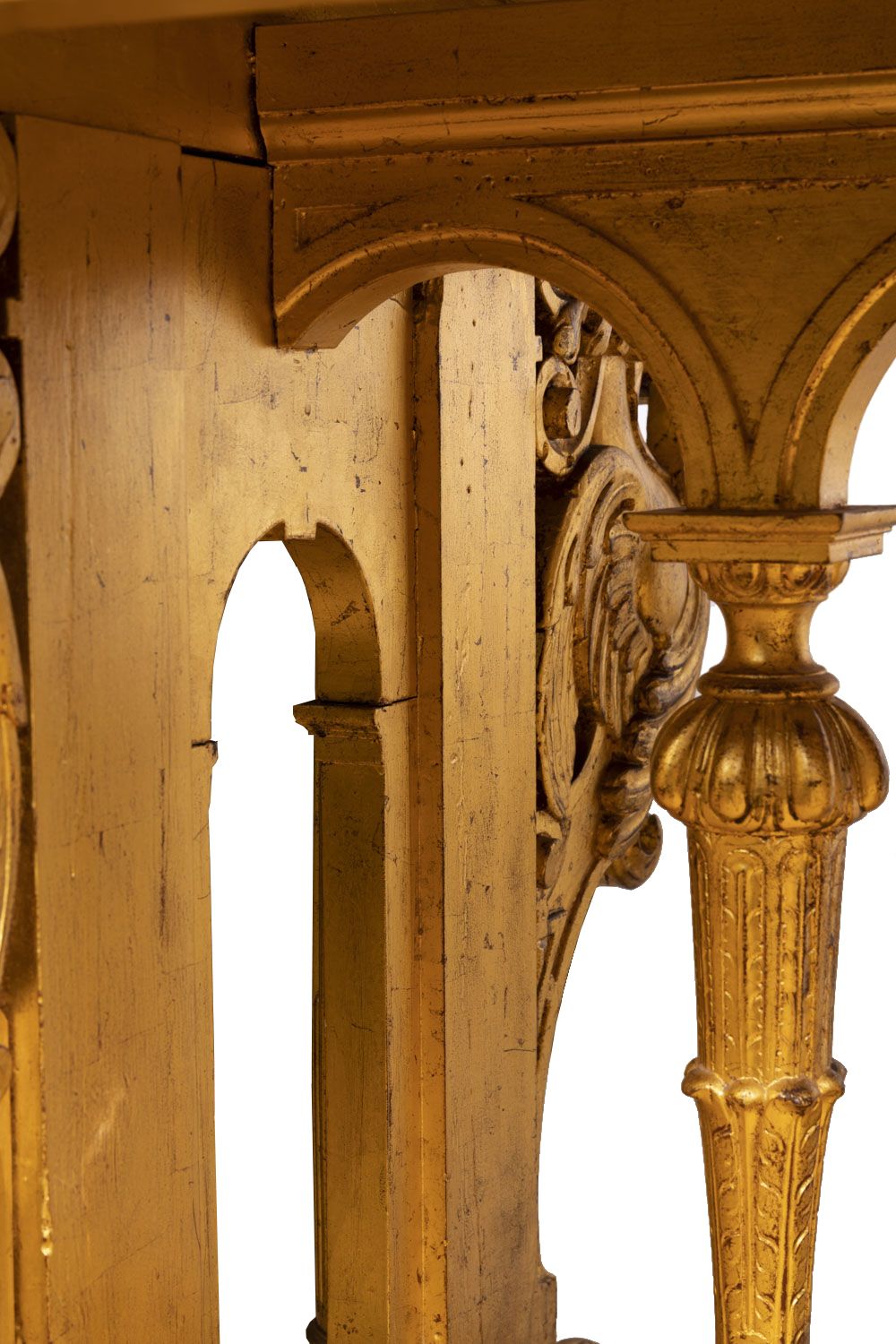 Renaissance Style Table In Gilded Wood And Marble, 19th Century photo 8499.0