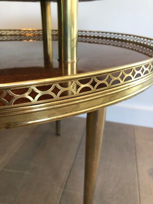 Neoclassical Style Mahogany, Brass And Gilt Metal Base Tripod Gueridon. French. Circa 1940 photo buy
