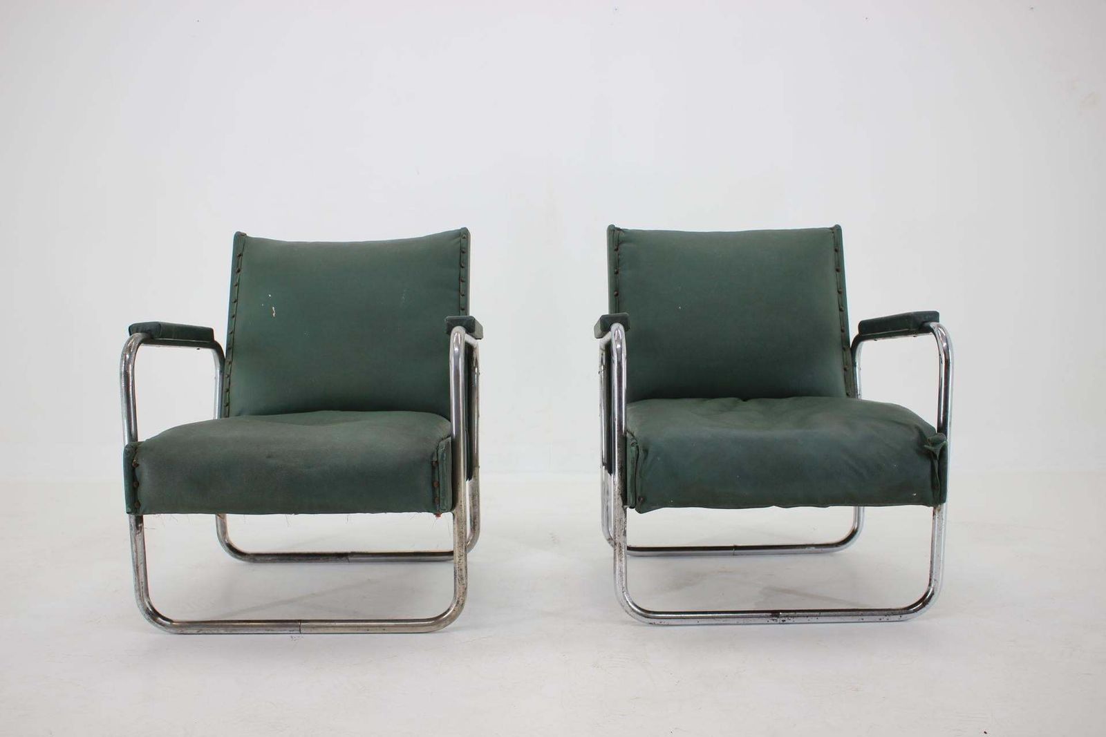 Early Pair Of Bauhaus Chrome Armchairs Kf 406 By Walter Knoll For Thonet 1930s photo Furniture