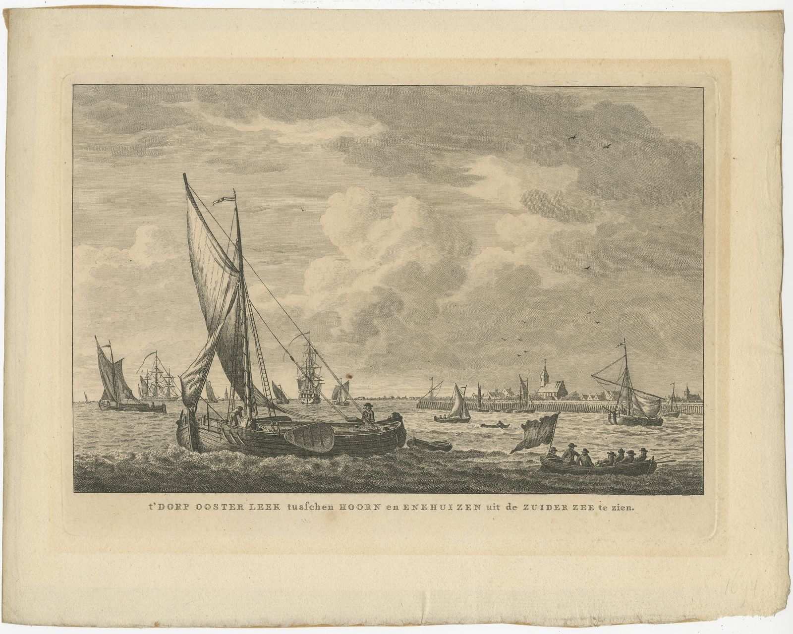 Antique Print Of The Village Of Oosterleek By Bendorp (C.1790)