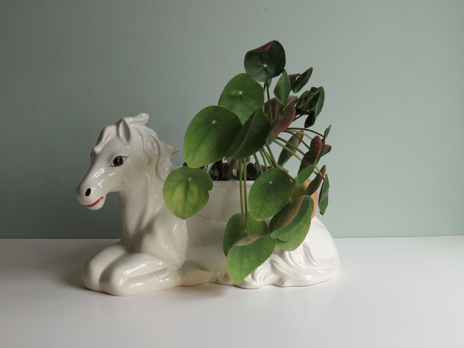 Large Planter In White Glazed Ceramic, 1950s photo vinterior