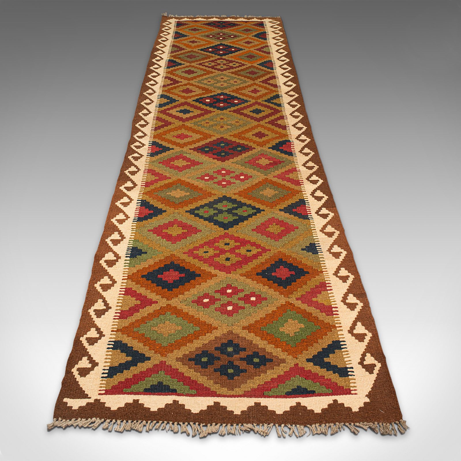 Long Vintage Maimana Kilim Runner, Caucasian, Decorative Carpet, Hallway Rug photo Textiles