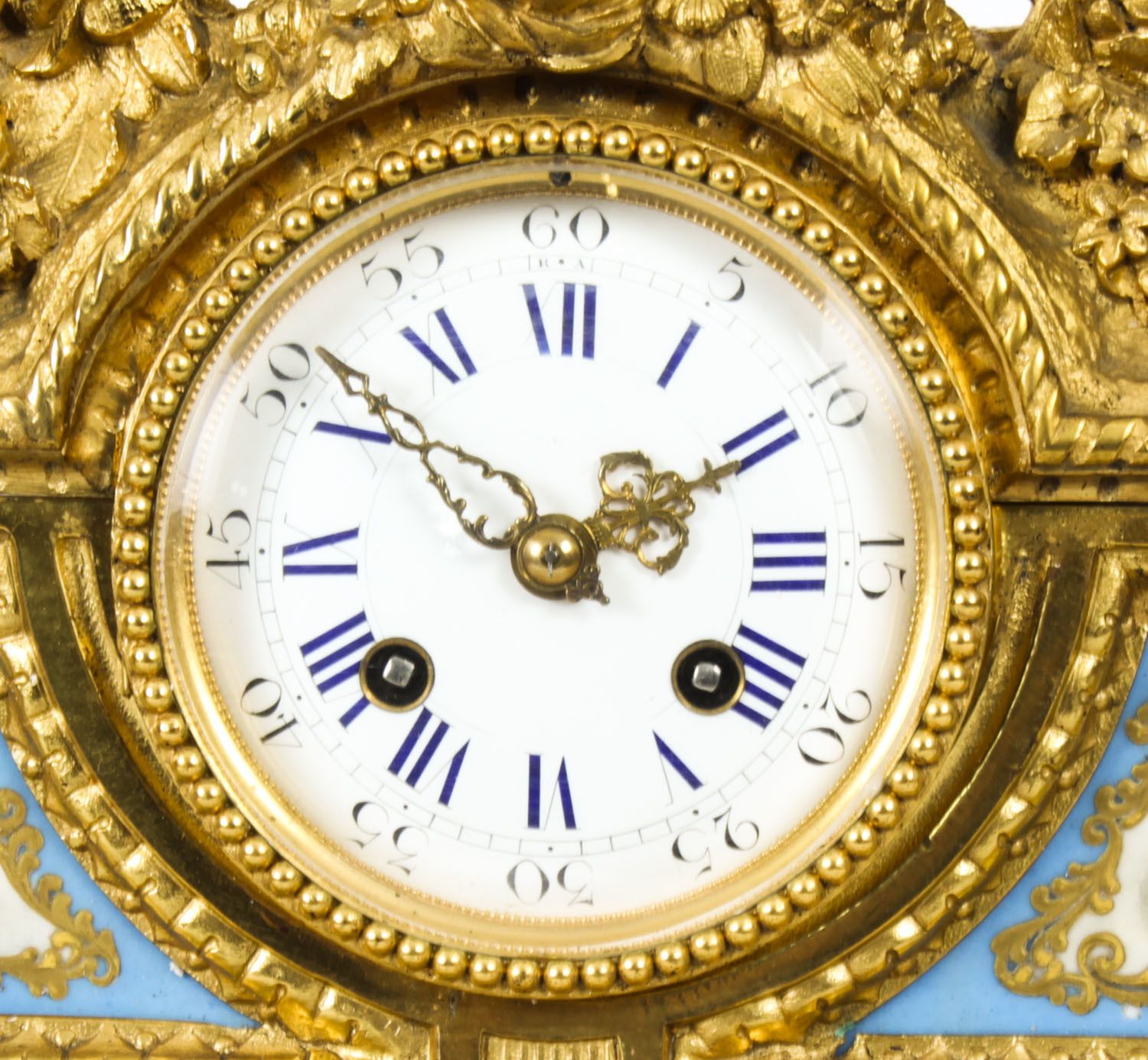 Antique French Gilt Bronze Clock With Portrait Plaque Of Molière C.1860 photo buy