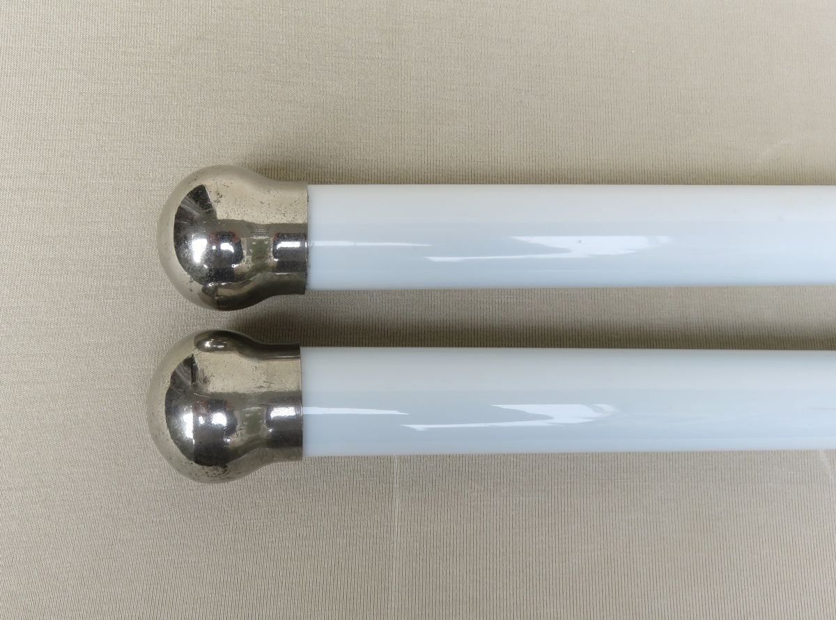 Nickel Plated And White Glass Towel Racks, France, 1920s photo for sale