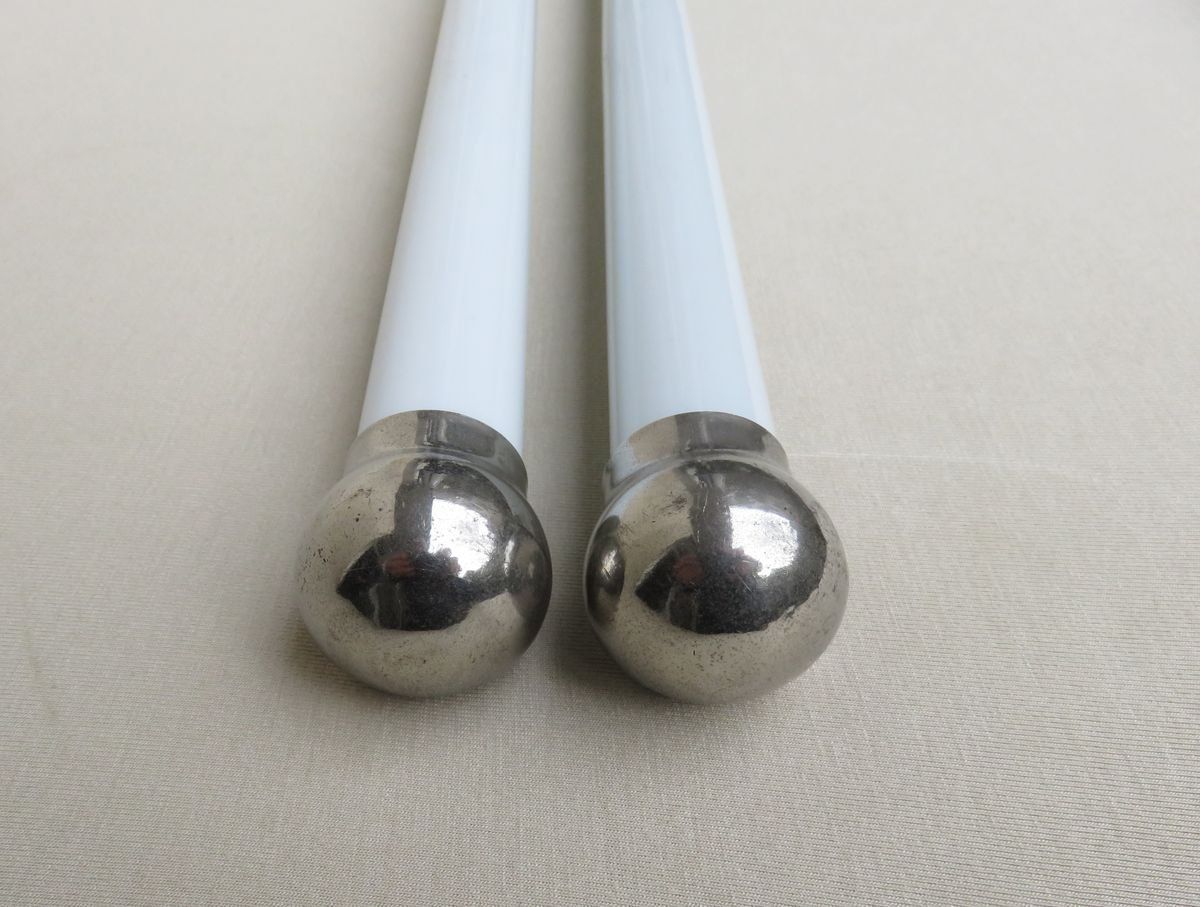Nickel Plated And White Glass Towel Racks, France, 1920s photo Furniture