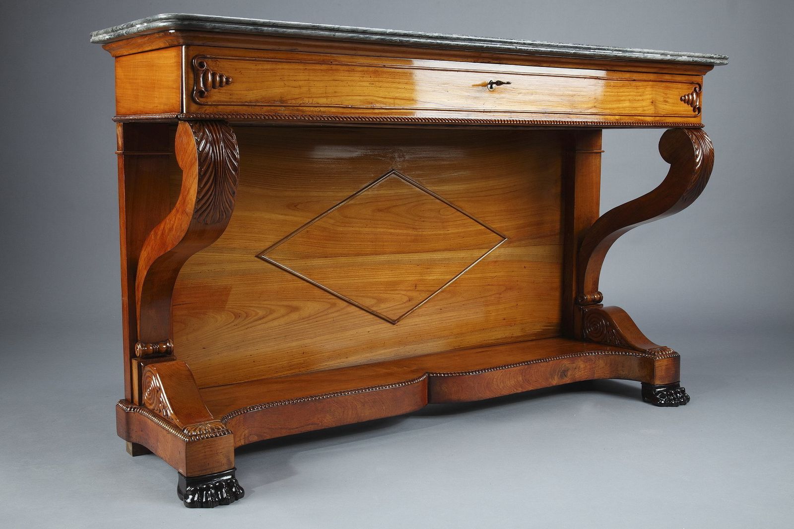 Grande console en bois de cerisier, XIXe siècle photo Mobilier