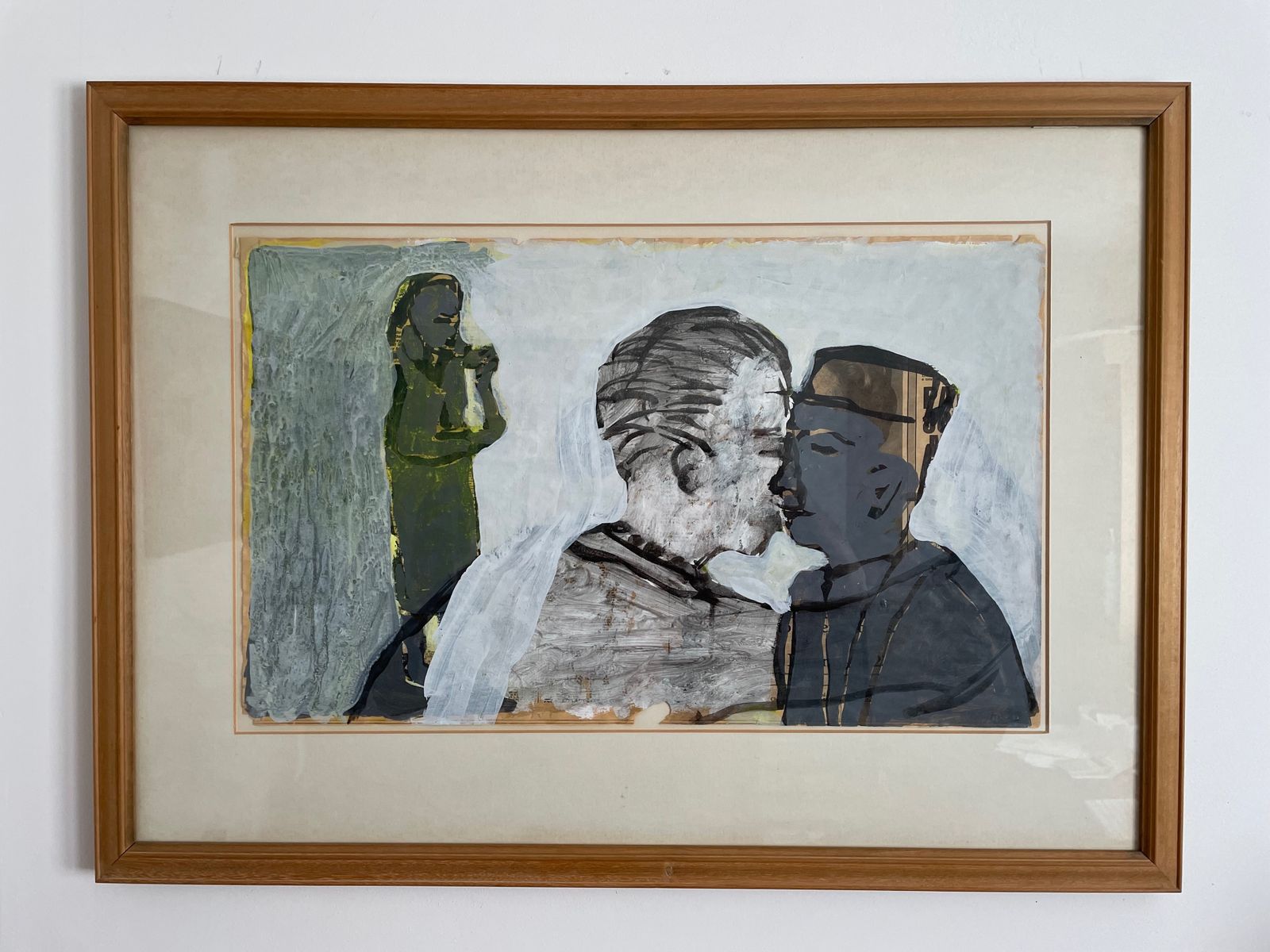 "Strange Encounter" 1984 Mixed Media On Paper By Angus Hood 1962