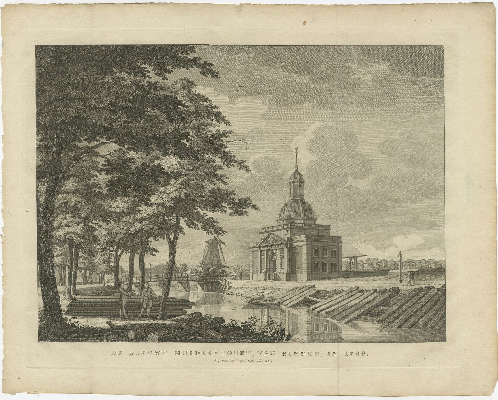 Antique Print Of The 'Nieuwe Muiderpoort' By Conradi (1787)