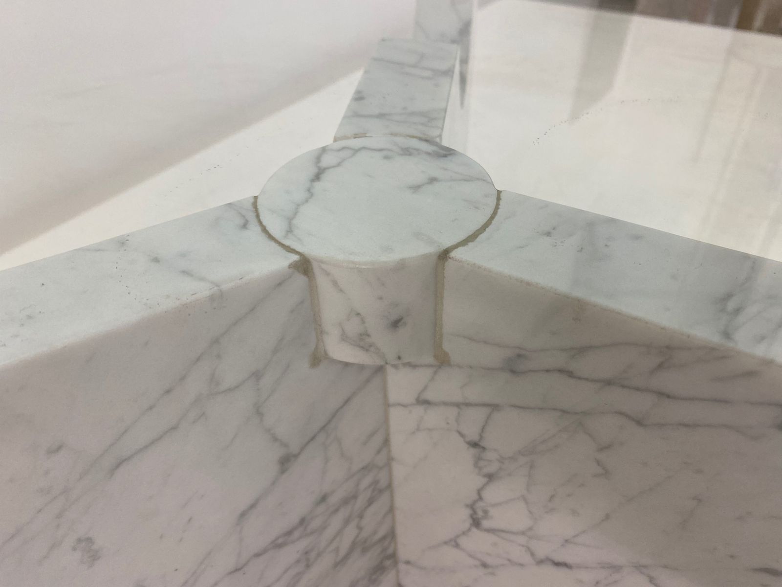 1970s Italian Carrara Marble Coffee Table photo vintage