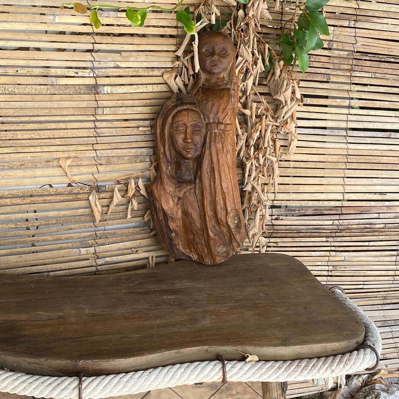 Sculpture In Wood, Old Patina, France 1970 photo for sale