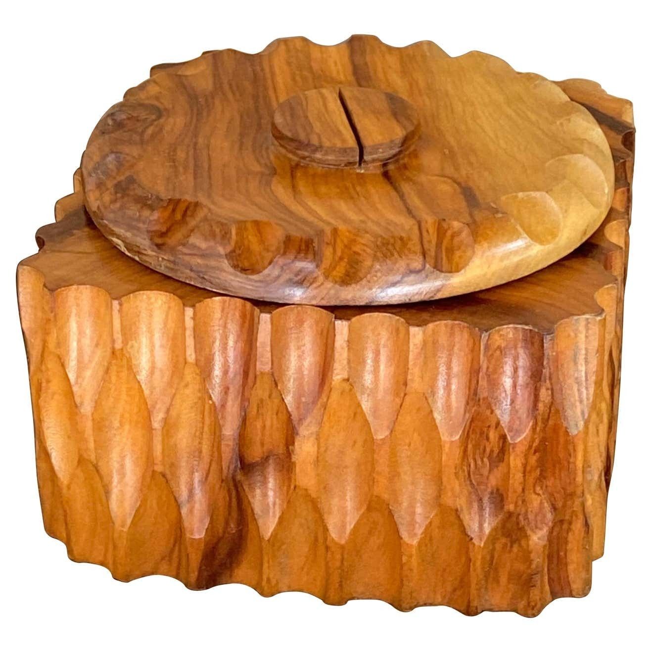 Box In Wood, For Jewelry Or Candle, France 1980