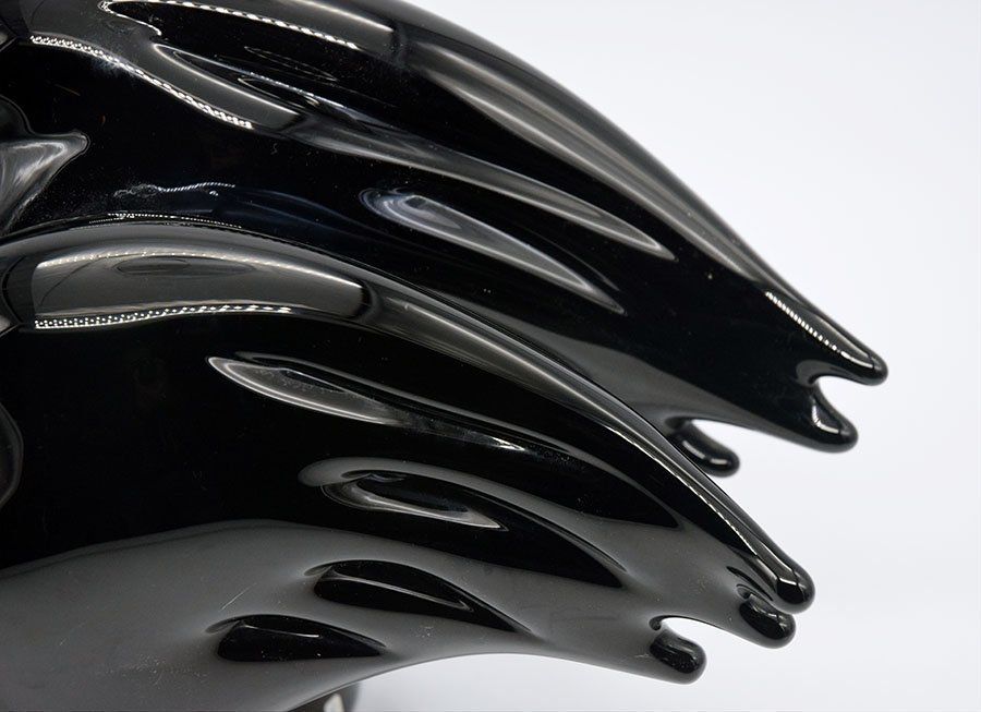 Murano Heads Sculpture In Black Glass By Sergio Rossi, 1970s photo furniture
