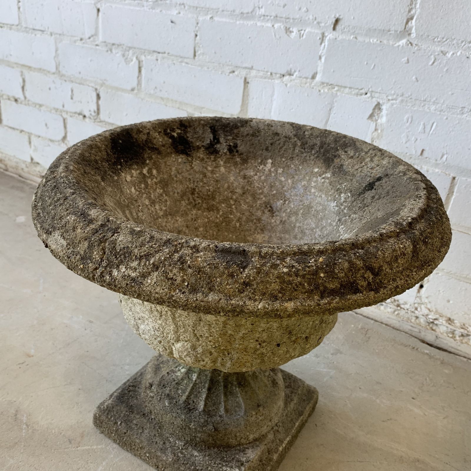 Small Pair Of Weathered Reclaimed Composition Urns photo Home Decor