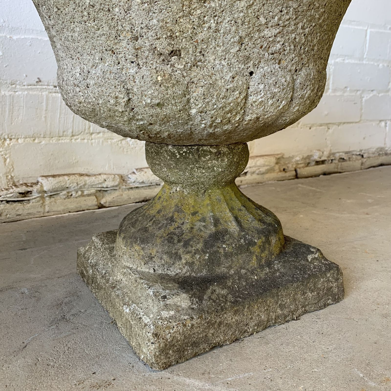Small Pair Of Weathered Reclaimed Composition Urns photo 480.0