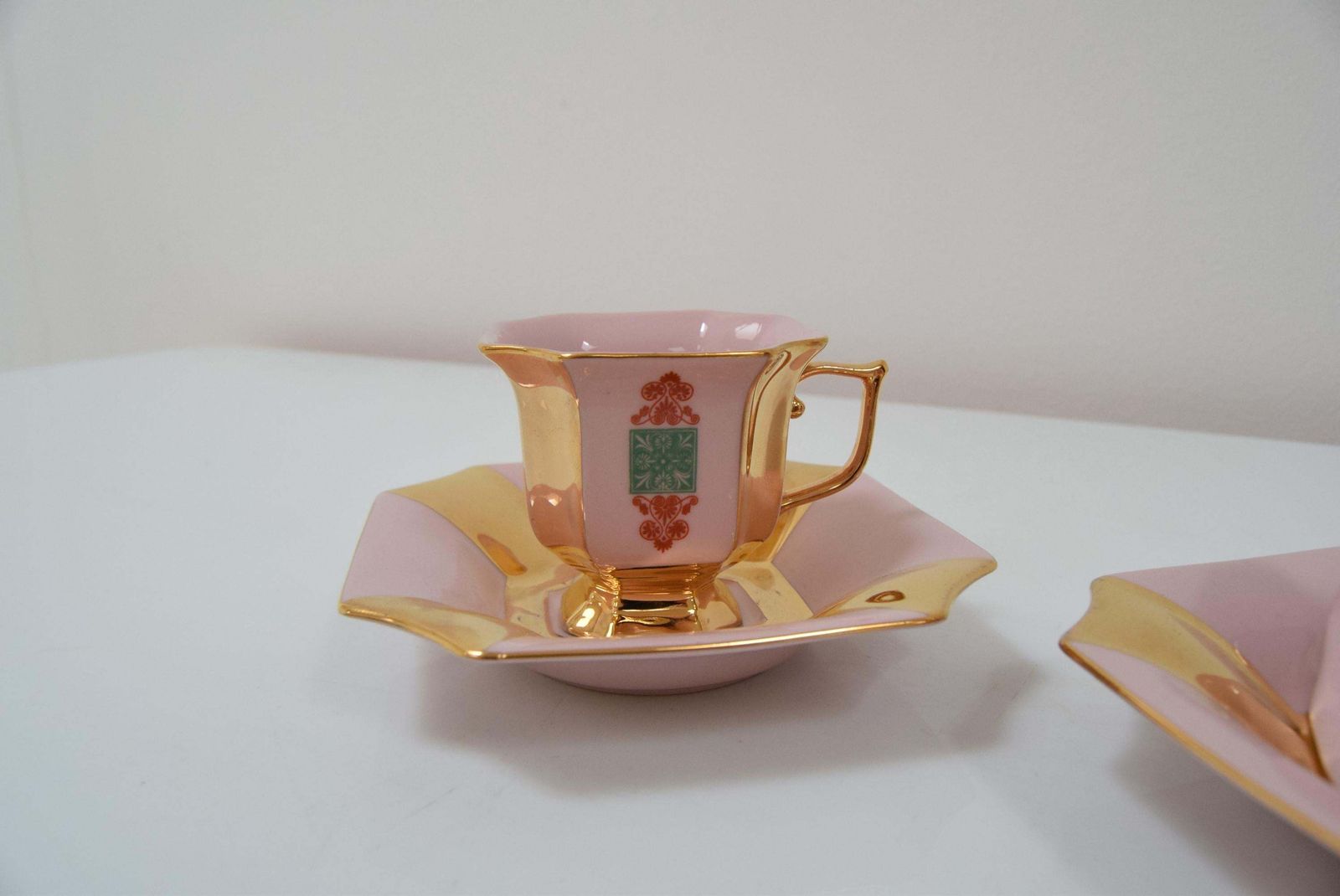 Mid Century Pair Of Mugs With Saucers By Haas & Czjzek Circa 1960s photo 363.0