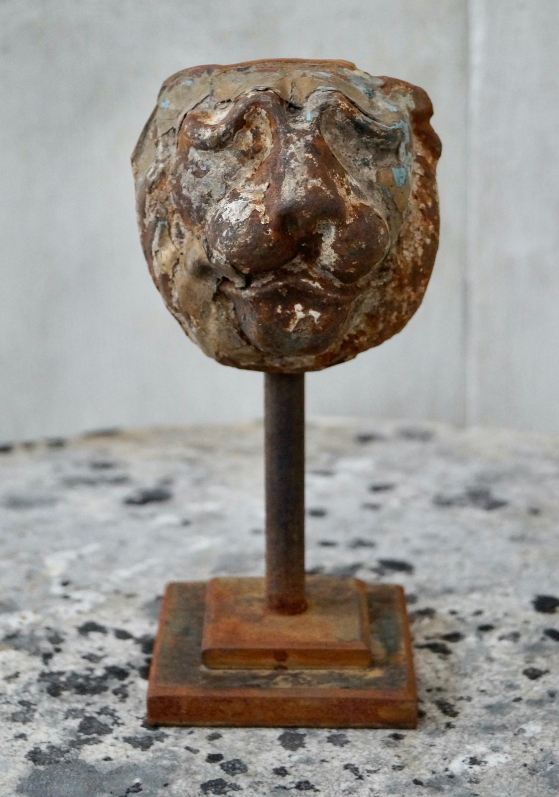 Georgian Cast Iron Lion Mask On Stand