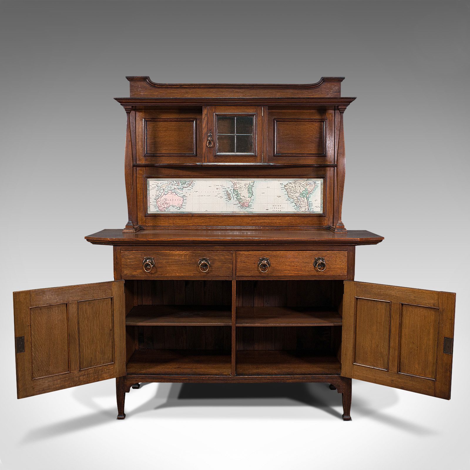 Large Antique Sideboard, English, Oak, Dresser, Liberty & Co photo for sale