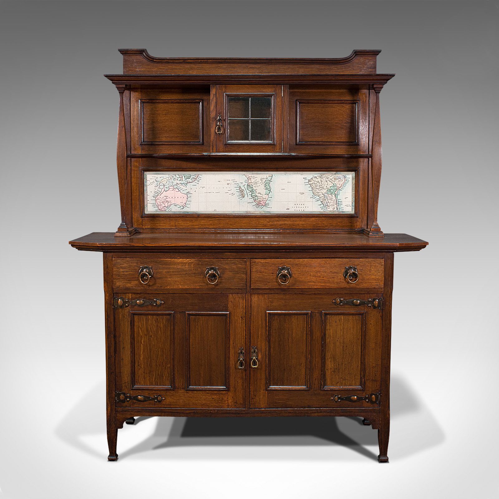 photo furniture Large Antique Sideboard, English, Oak, Dresser, Liberty & Co
