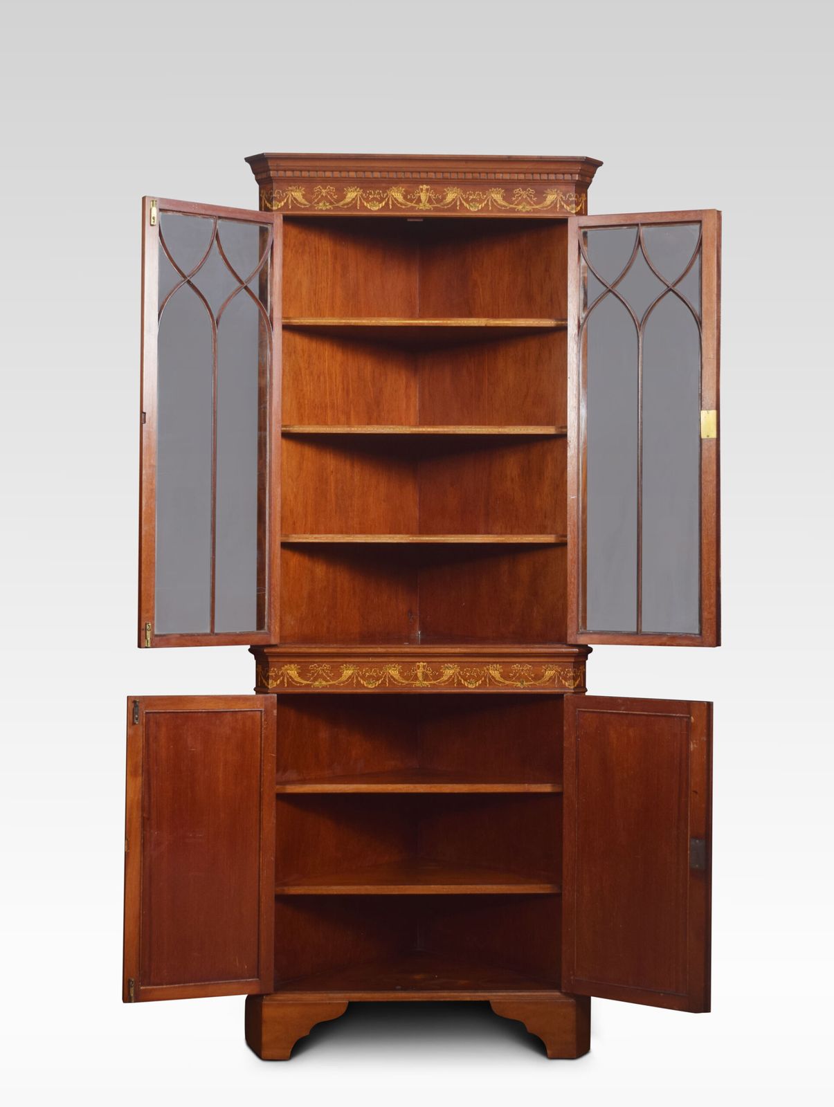 Mahogany Inlaid Corner Cabinet photo furniture
