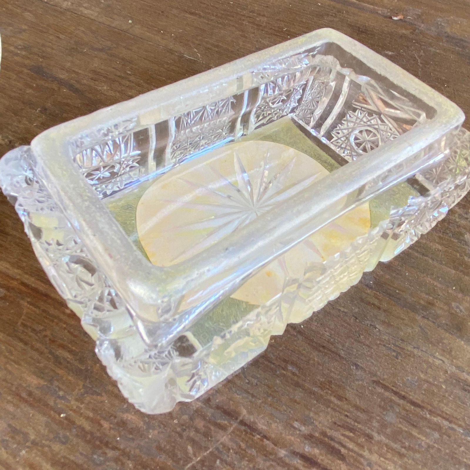371.0 Butter Dish In Beveled Glass Or Crystal, France 1970 photo