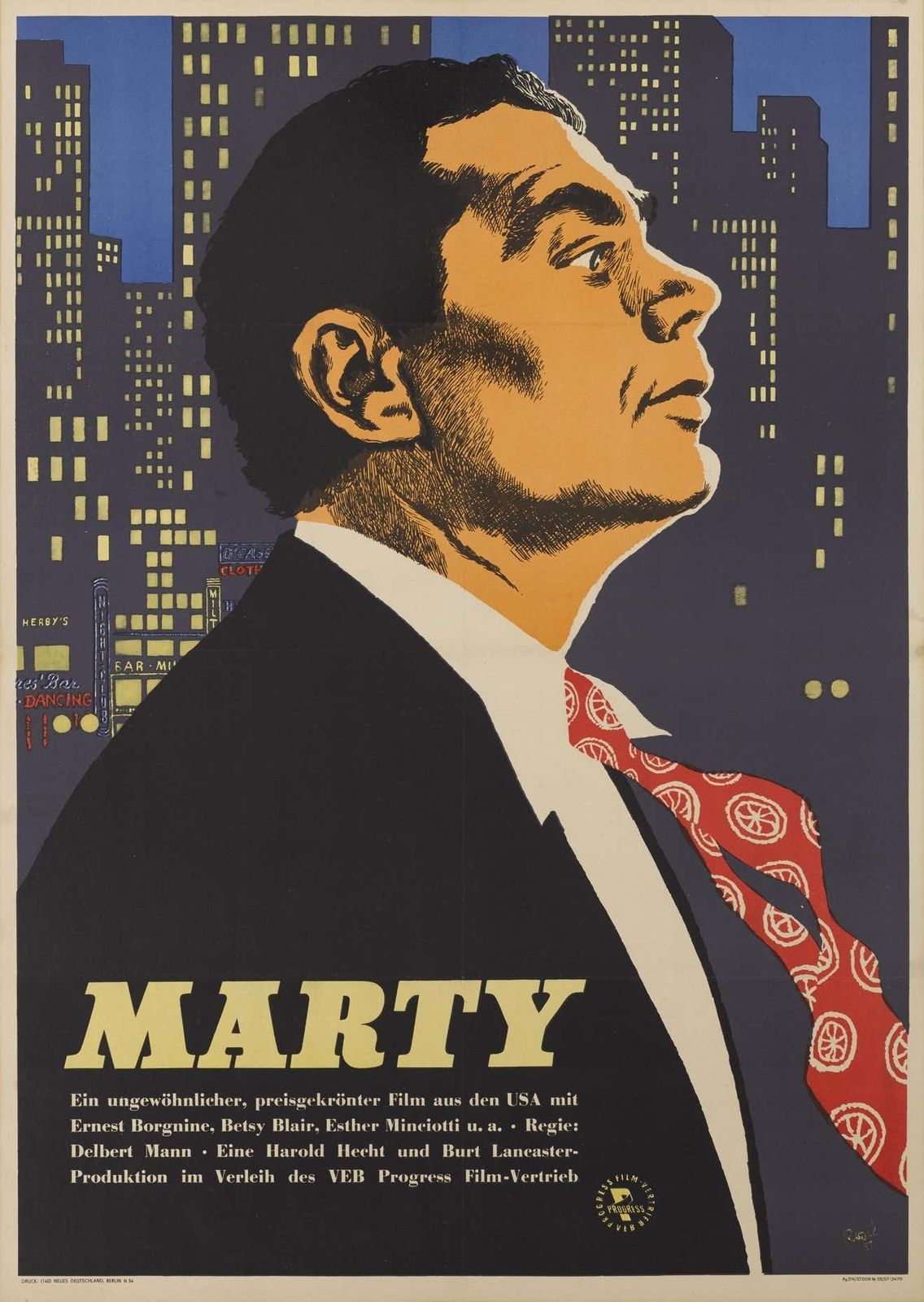 Original East German Film Poster For The 1955 Drama Romance Marty photo furniture