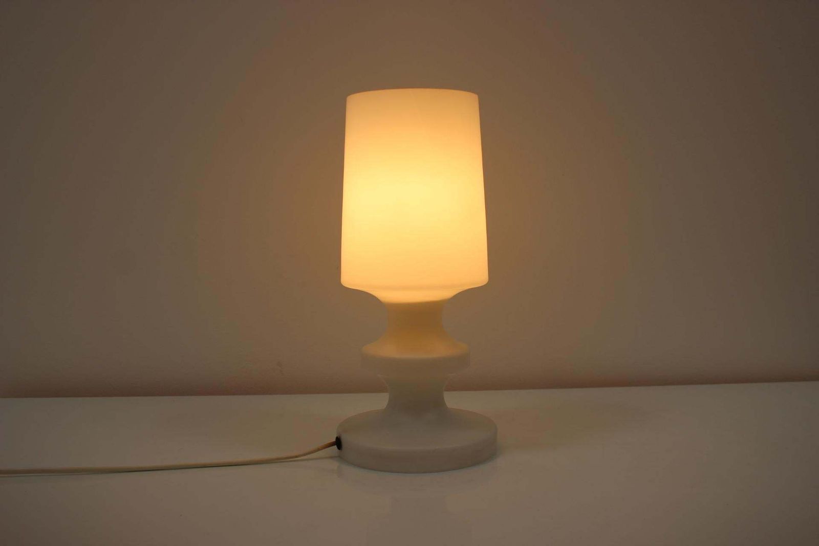 Mid Century Allglass Table Lamp/ Osvětlovací Sklo Valašské Meziříčí, 1970s