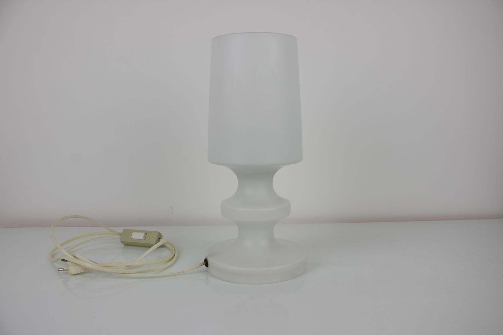 Mid Century Allglass Table Lamp/ Osvětlovací Sklo Valašské Meziříčí, 1970s photo for sale