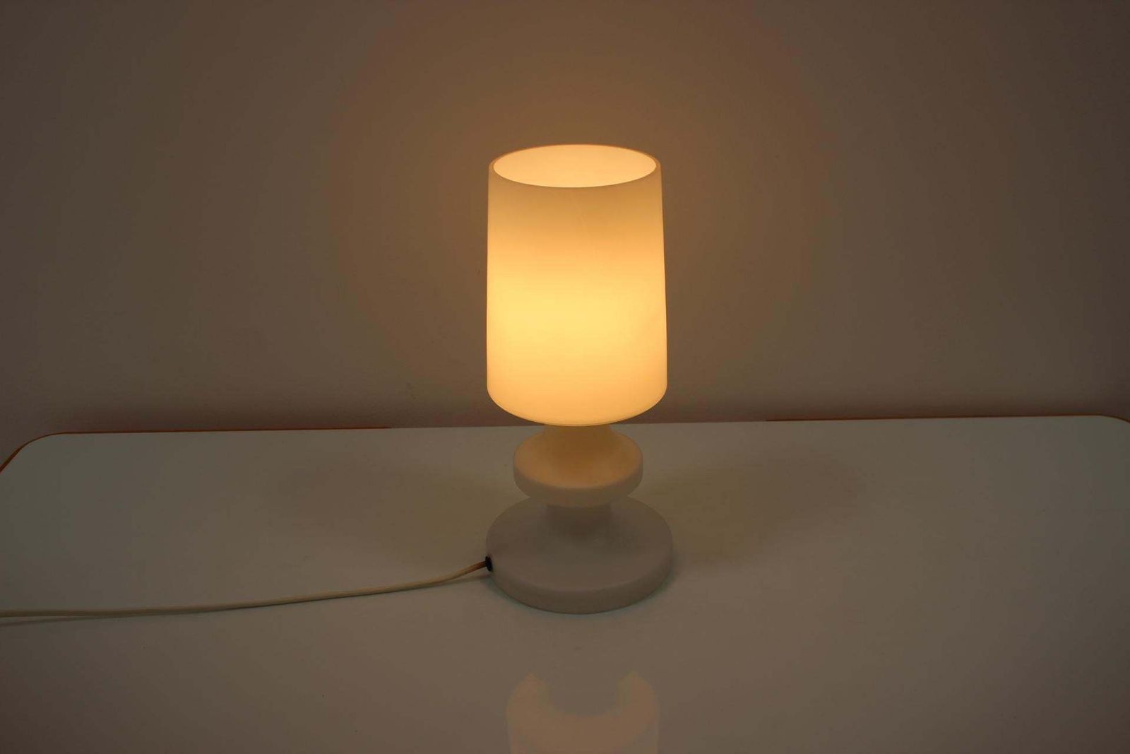 Mid Century Allglass Table Lamp/ Osvětlovací Sklo Valašské Meziříčí, 1970s photo 285.0