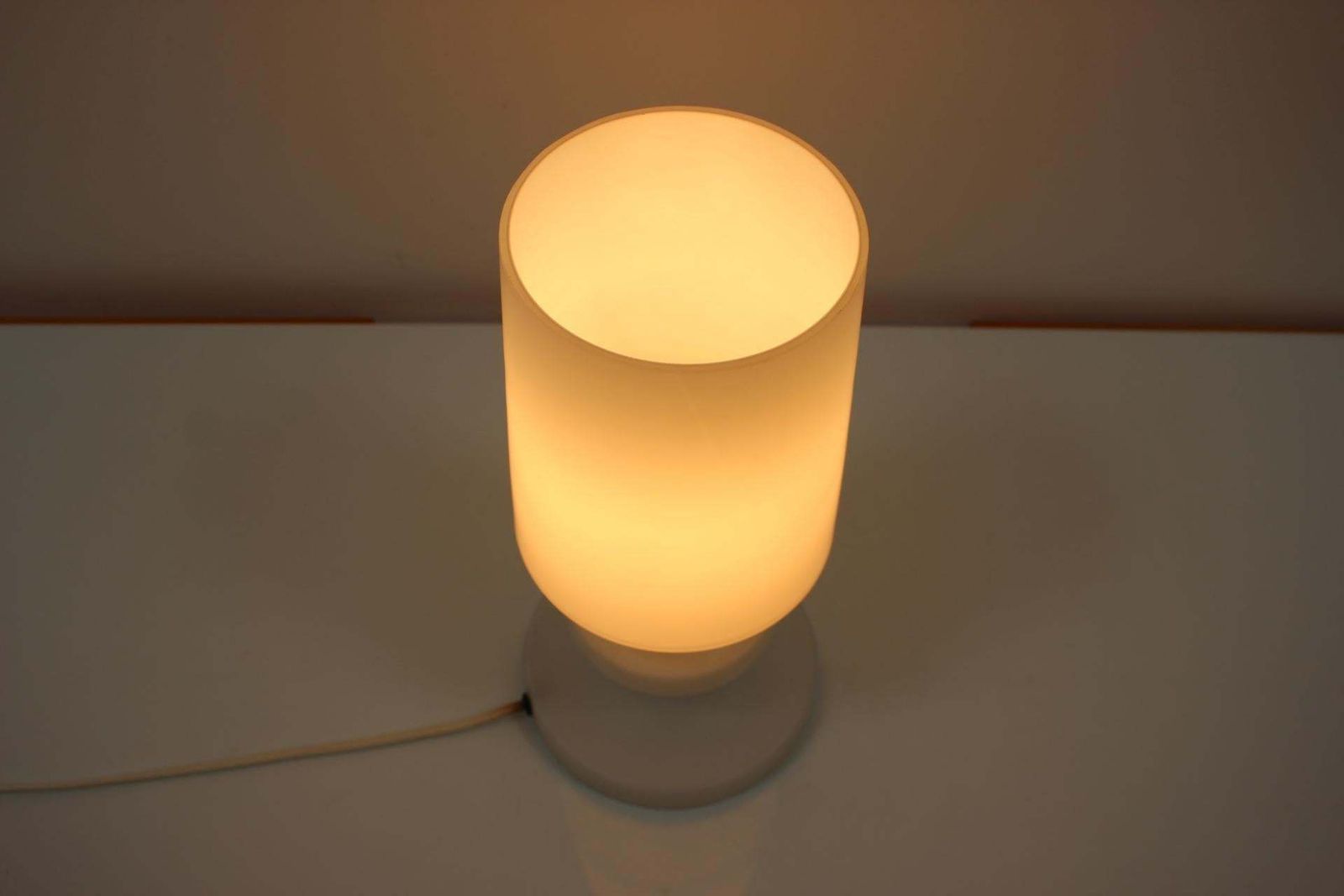 Mid Century Allglass Table Lamp/ Osvětlovací Sklo Valašské Meziříčí, 1970s photo vinterior