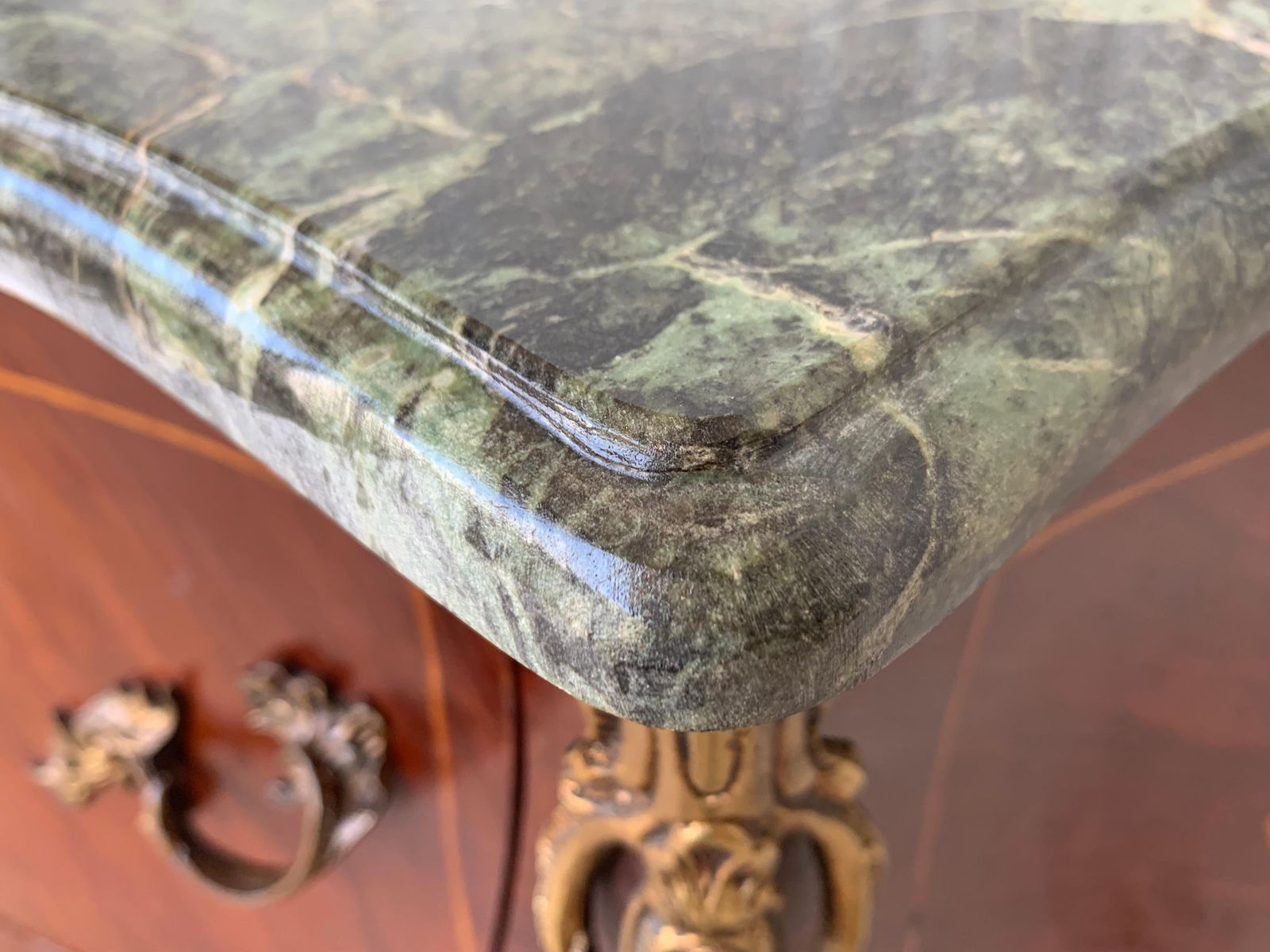 photo for sale French Louis XV Style Fine Kingwood And Marquetry Ormolu Mounted Bombe Commode