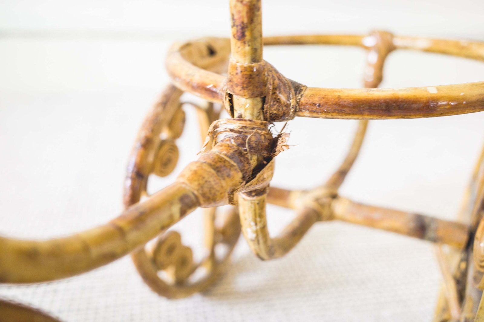 Bamboo Tricycle Planter, Wicker Bicycle Plant Pot Holder, Rattan Plant Stand, Mid Century, Cane Tiki Bohemian Boho photo buy