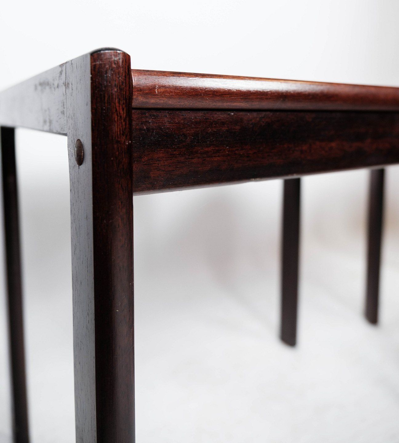 Set Of Insert Tables In Dark Wood Of Danish Design From The 1960s. photo buy