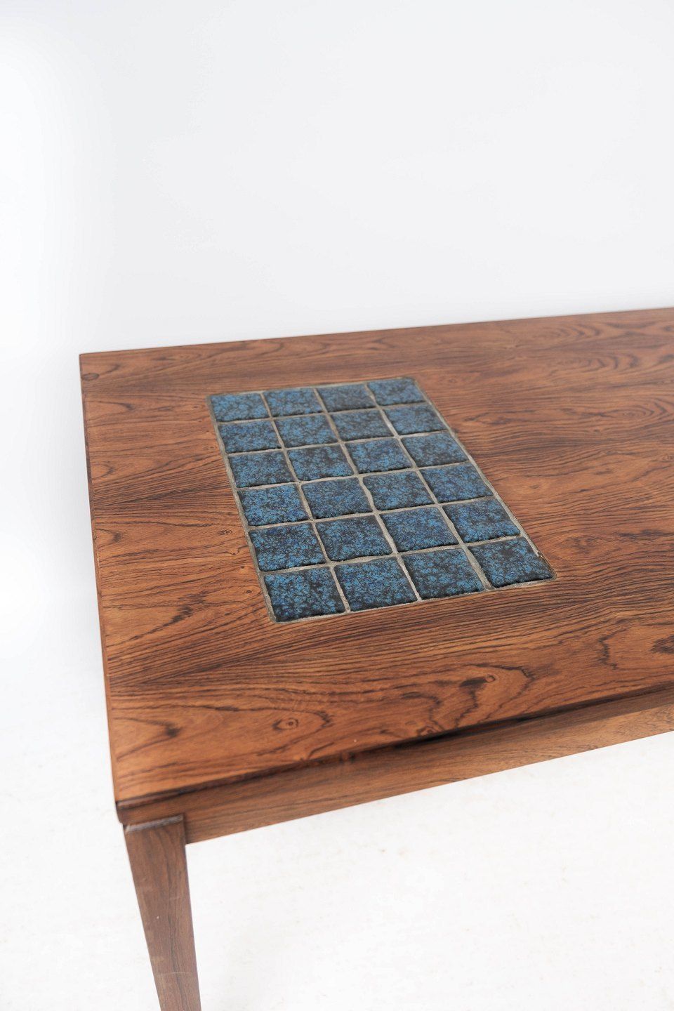 Coffee Table In Rosewood With Blue Tiles Of Danish Design From The 1960s. photo Furniture