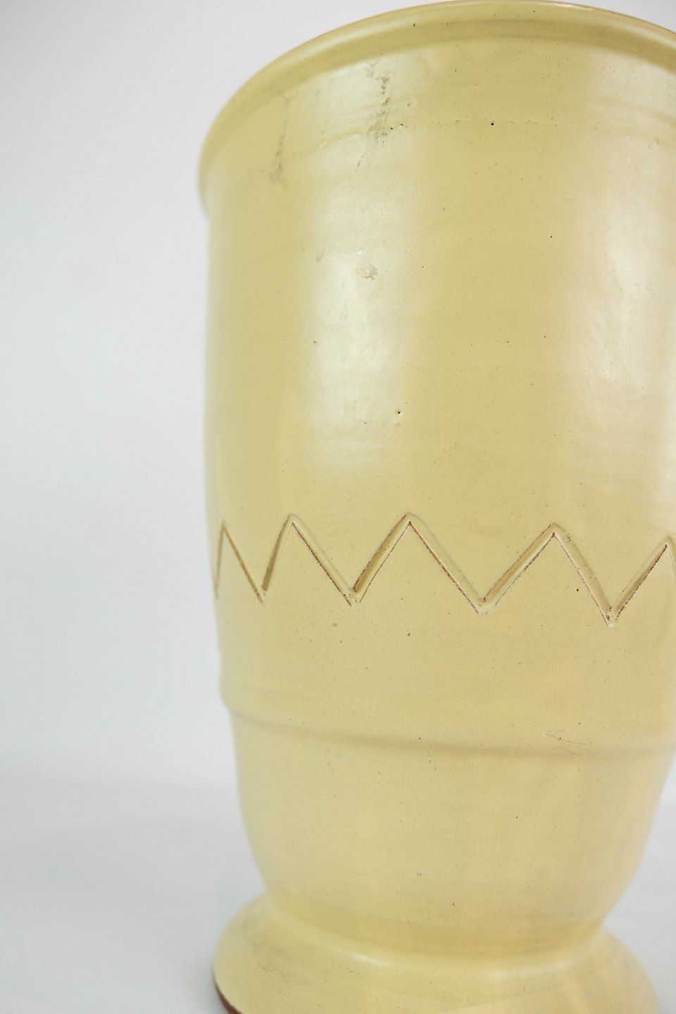 Ceramic Vase With Light Glaze And Simple Pattern Of Danish Ceramics From The 1960s. photo Home Decor