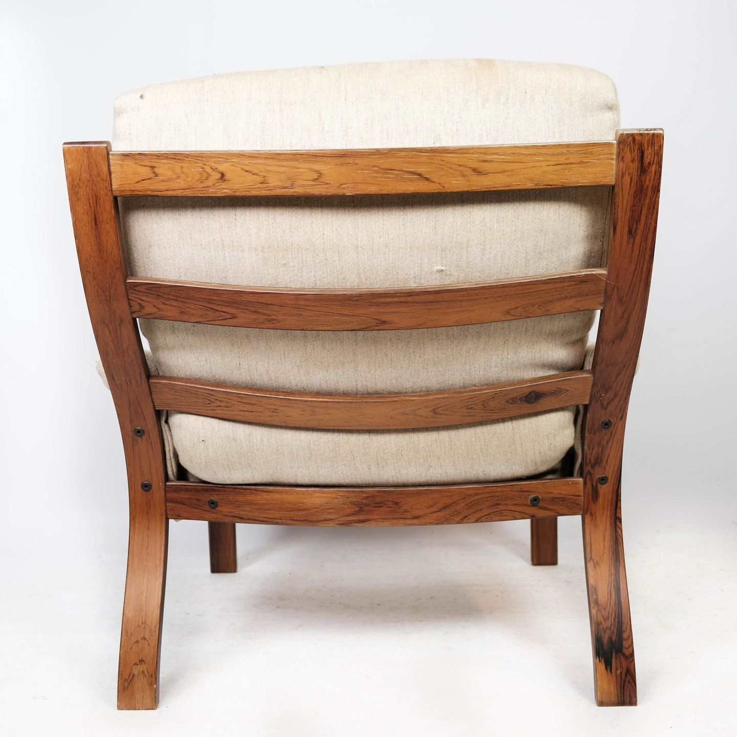 Easy Chair In Rosewood And Upholstered With Light Fabric, Of Danish Design From The 1960s. photo Furniture