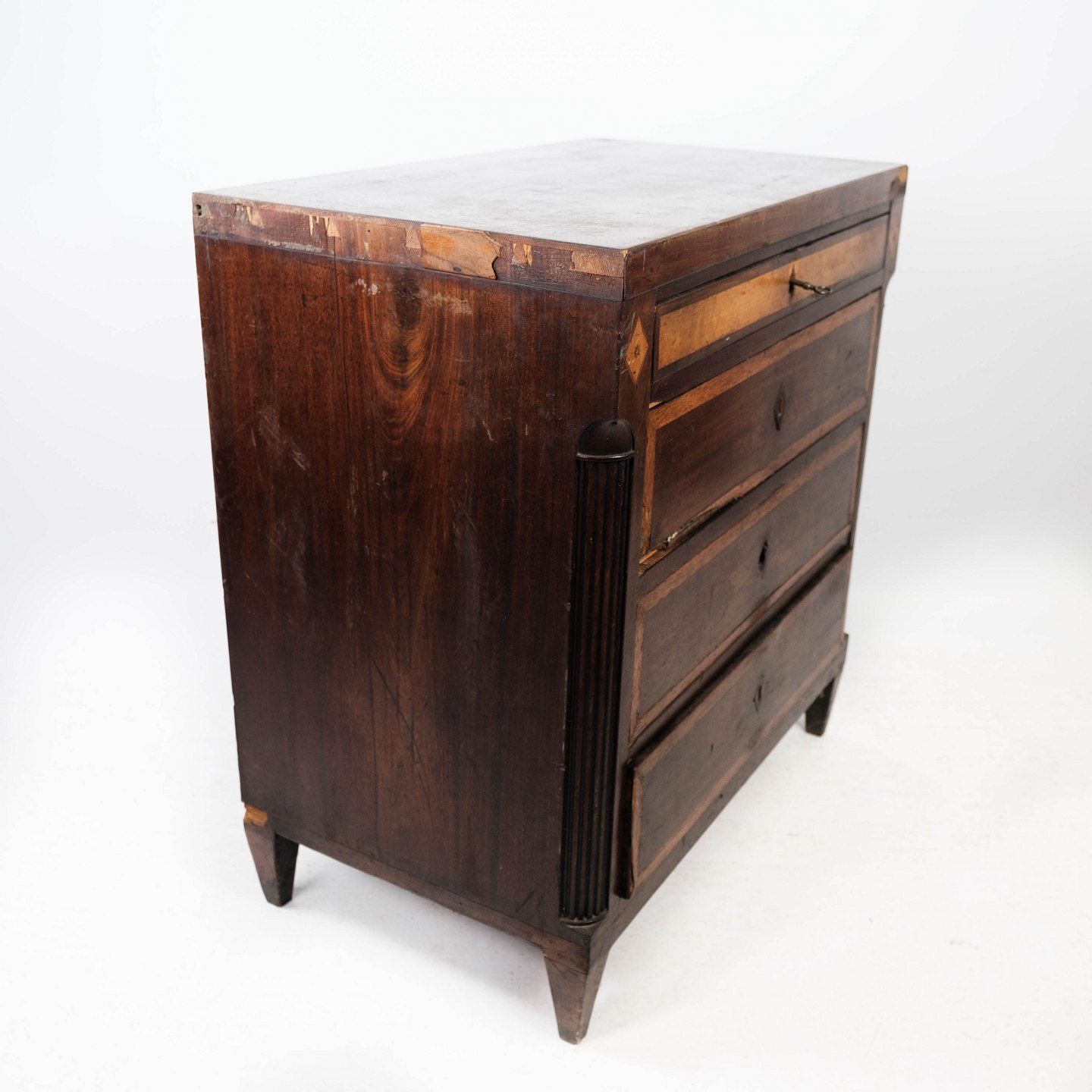 Louis Seize Mahogany Chest Of Drawers With Marquetry. photo furniture