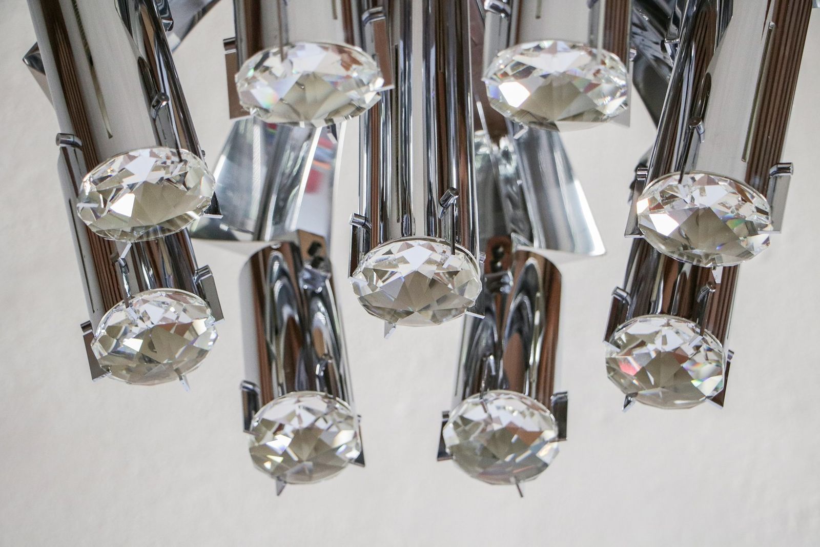Chrome Pendant Lamp Attributed To Goffredo Reggiani, 1970s photo vinterior